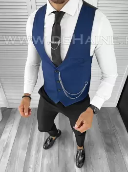 Vesta barbati eleganta slim fit bleumarin B8149 75-4 E imagine