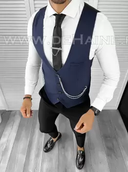 Vesta barbati eleganta slim fit bleumarin B8151 140-6 E imagine
