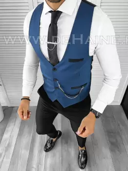 Vesta barbati eleganta slim fit bleumarin B8159 76-4 E imagine
