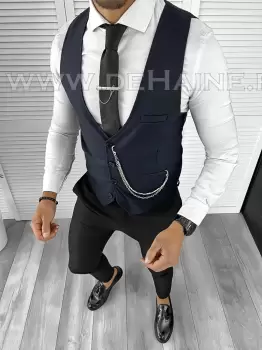 Vesta barbati eleganta slim fit bleumarin B8165 141-6 e 131-5 imagine