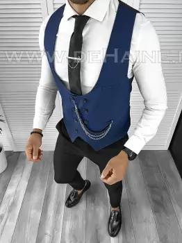 Vesta barbati eleganta slim fit bleumarin B8170 141-6 E imagine