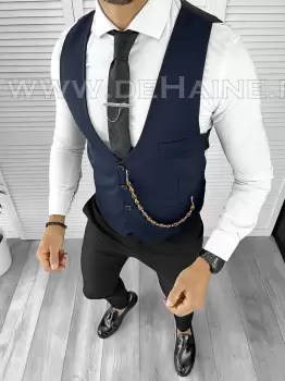 Vesta barbati eleganta slim fit bleumarin B8172 141-6 E imagine