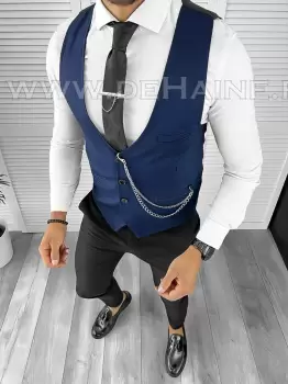 Vesta barbati eleganta slim fit bleumarin B8178 141-6 E imagine