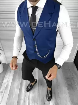 Vesta barbati eleganta slim fit bleumarin B8182 142-6 E imagine