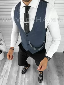 Vesta barbati eleganta slim fit bleumarin B8189 142-6 E imagine