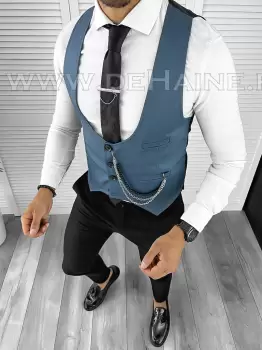 Vesta barbati eleganta slim fit bleumarin B8190 75-4 E imagine