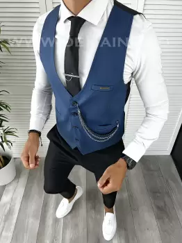 Vesta barbati eleganta slim fit bleumarin V65 E 141-3 imagine