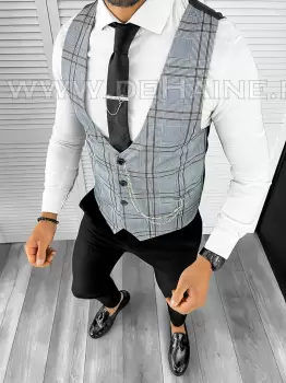 Vesta barbati eleganta slim fit blue B8086 142-6 E/ 132-5 imagine