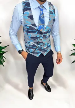 Vesta barbati eleganta slim fit  camuflaj   13220 imagine