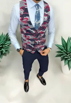Vesta barbati eleganta slim fit  camuflaj   13221 imagine