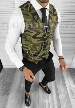 Vesta barbati eleganta slim fit camuflaj B8060  O1-4.2 imagine