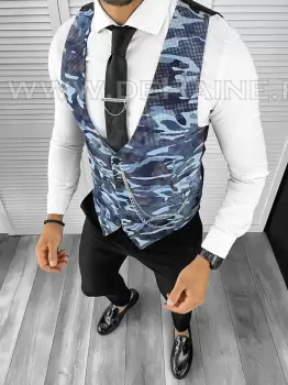 Vesta barbati eleganta slim fit camuflaj B8074 140-6 E/ 203-3 imagine