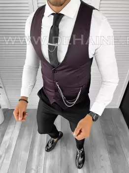 Vesta barbati eleganta slim fit grena B8161 75-4 E imagine