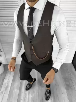 Vesta barbati eleganta slim fit maro B8135 142-6 E imagine