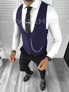 Vesta barbati eleganta slim fit mov B8179 142-6 E imagine