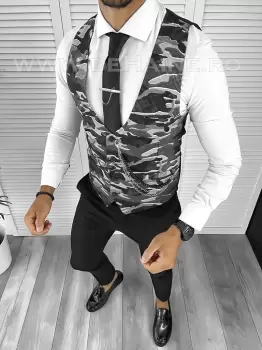 Vesta barbati slim fit camuflaj B8242 76-4 E imagine