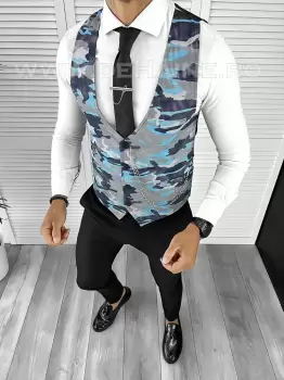 Vesta barbati slim fit camuflaj B8255 75-4 E imagine