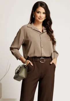 Camasa gri din voal satinat imagine