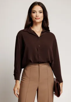 Camasa maro din voal satinat imagine