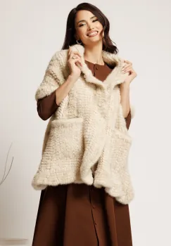 Capa scurta ivory din blana imagine