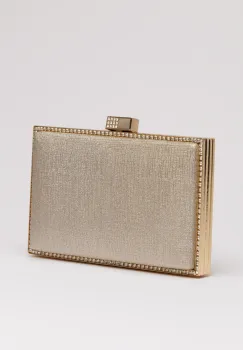 Clutch elegant auriu cu pietricele stralucitoare imagine