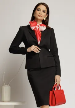 Compleu DY Fashion negru clasic din sacou si fusta office imagine