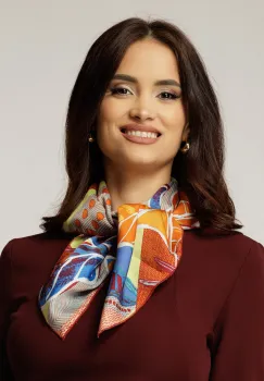 Esarfa imprimeu in nuante tomnatice imagine