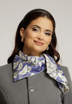 Esarfa lila cu imprimeu ivoar imagine