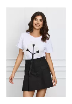 Fusta Andra neagra scurta cu pliuri imagine