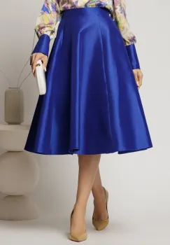 Fusta DY Fashion clos din tafta albastru indiggo imagine