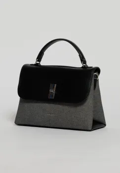 Geanta cu design modern in doua nuante de negru imagine