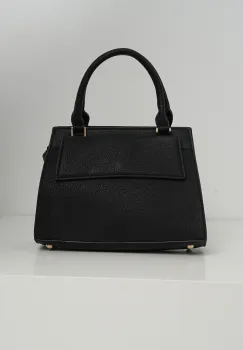 Geanta office din piele ecologica neagra cu maner dublu imagine