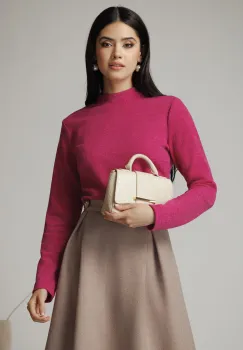 Maleta DY Fashion casual din tricot fucsia simpla imagine