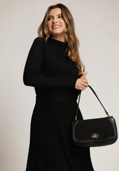 Maleta neagra din tricot casual eleganta imagine