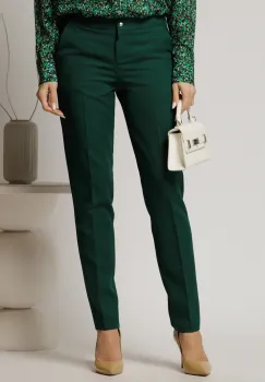 Pantaloni dama conici office verzi imagine