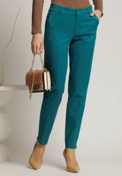 Pantaloni dama conici turcoaz office imagine