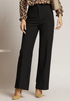 Pantaloni dama lungi negri croi usor evazat imagine