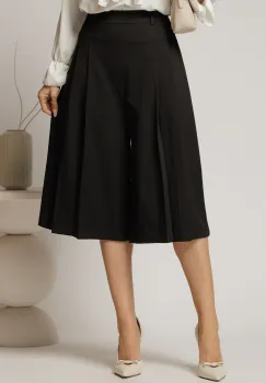 Pantaloni dama midi cu croi lejer si pliuri imagine
