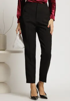 Pantaloni dama negri cu croi conic imagine