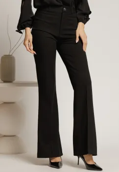 Pantaloni dama negri evazati office din stofa imagine