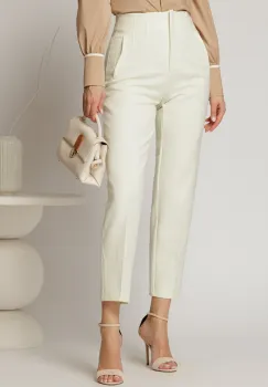 Pantaloni ivoar cu croi conic si talie inalta imagine