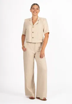 Pantaloni LaDonna bej lejeri cu buzunare imagine