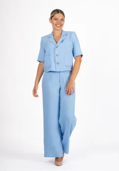 Pantaloni LaDonna bleu lejeri cu buzunare imagine