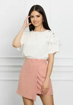 Pantaloni LaDonna scurti roz tip fusta imagine