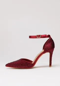 Pantofi eleganti bordo cu aplicatii stralucitoare imagine