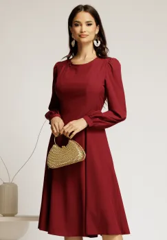 Rochie bordo eleganta de ocazie din voal in clini imagine
