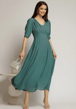 Rochie de ocazie turcoaz lunga de ocazie imagine