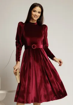 Rochie DY Fashion bordo din catifea imagine