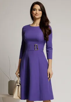 Rochie DY Fashion mov clos cu detaliu pe talie imagine