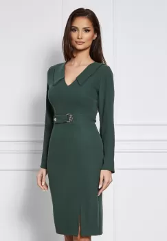 Rochie Moze verde cu catarama in talie imagine
